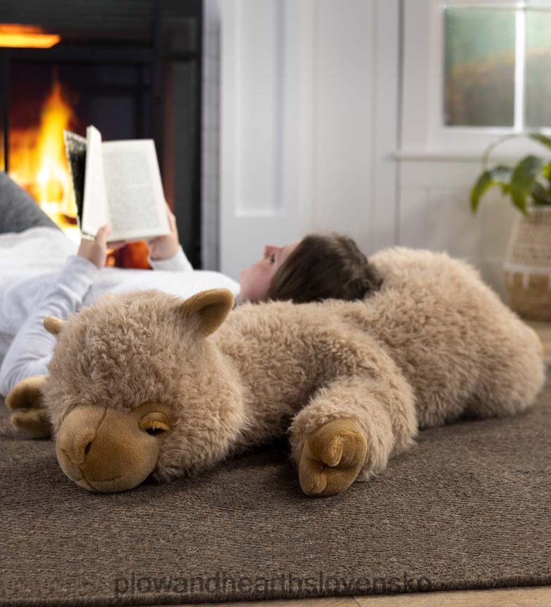 Plow & Hearth allie alpaka plyšový vankúš na zvieracie telo - opálený 6P208P2489 domáce potreby