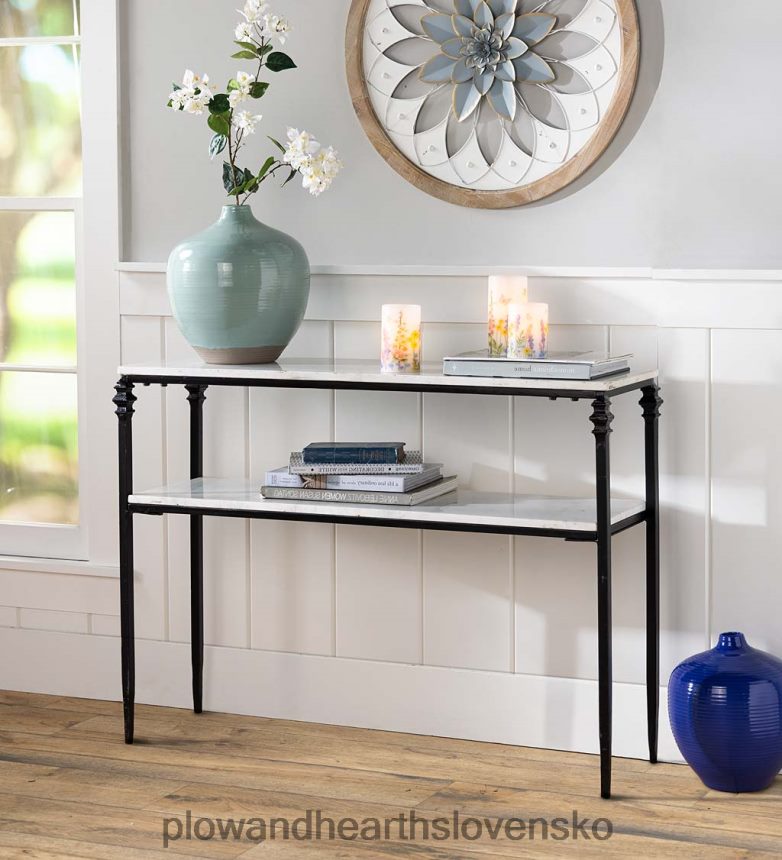 Plow & Hearth handmade wythe blue stredne okrúhla hlinená alexandria váza - wythe blue 6P208P2436 domáce potreby