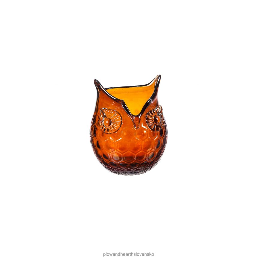 Plow & Hearth jantárové sklenené vázy sova, sada 2 ks 6P208P2355 domáce potreby