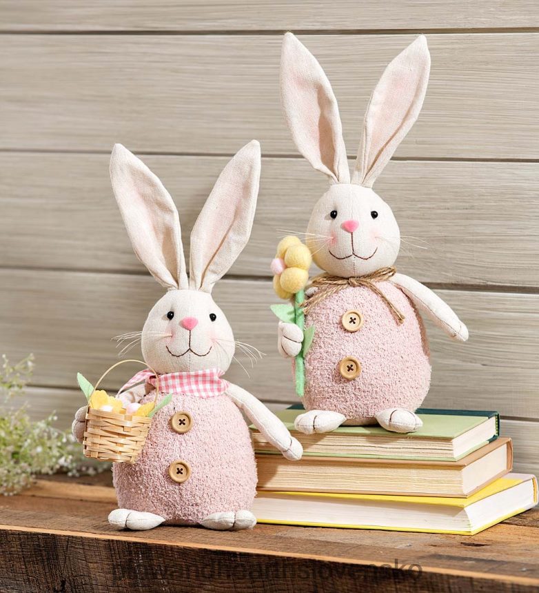 Plow & Hearth jarné stolové zajačiky, sada 2 ks 6P208P2396 domáce potreby