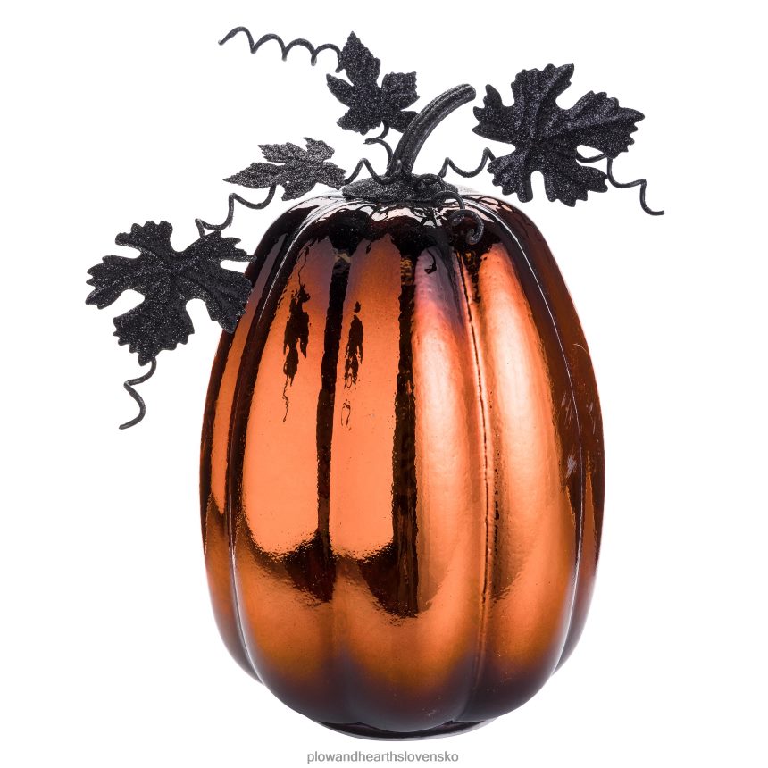 Plow & Hearth ortuťové sklo osvetlená tekvica halloween akcent - modrá pavučina 6P208P2411 domáce potreby