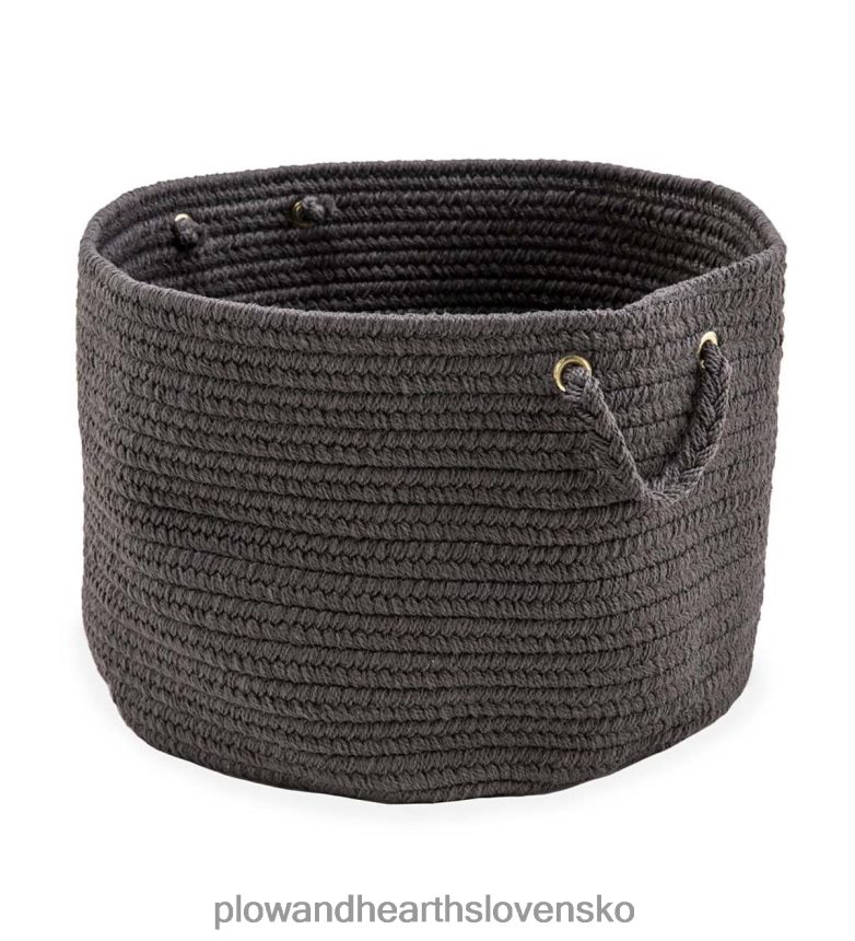 Plow & Hearth pletený polypro roanoke košík s rúčkami - čierny multi 6P208P2487 domáce potreby