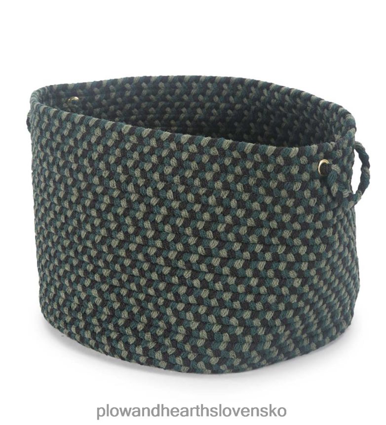 Plow & Hearth pletený polypro roanoke košík s rúčkami - čierny multi 6P208P2487 domáce potreby