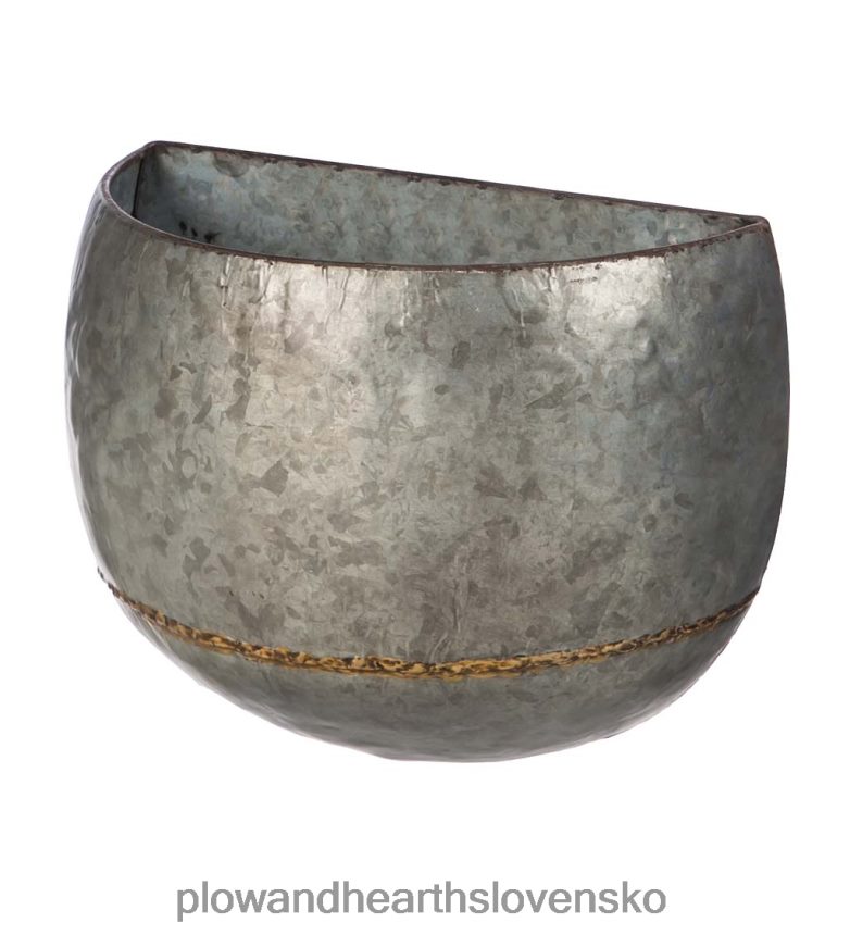 Plow & Hearth pozinkované kovové nástenné kvetináče, sada 2 ks 6P208P2453 domáce potreby