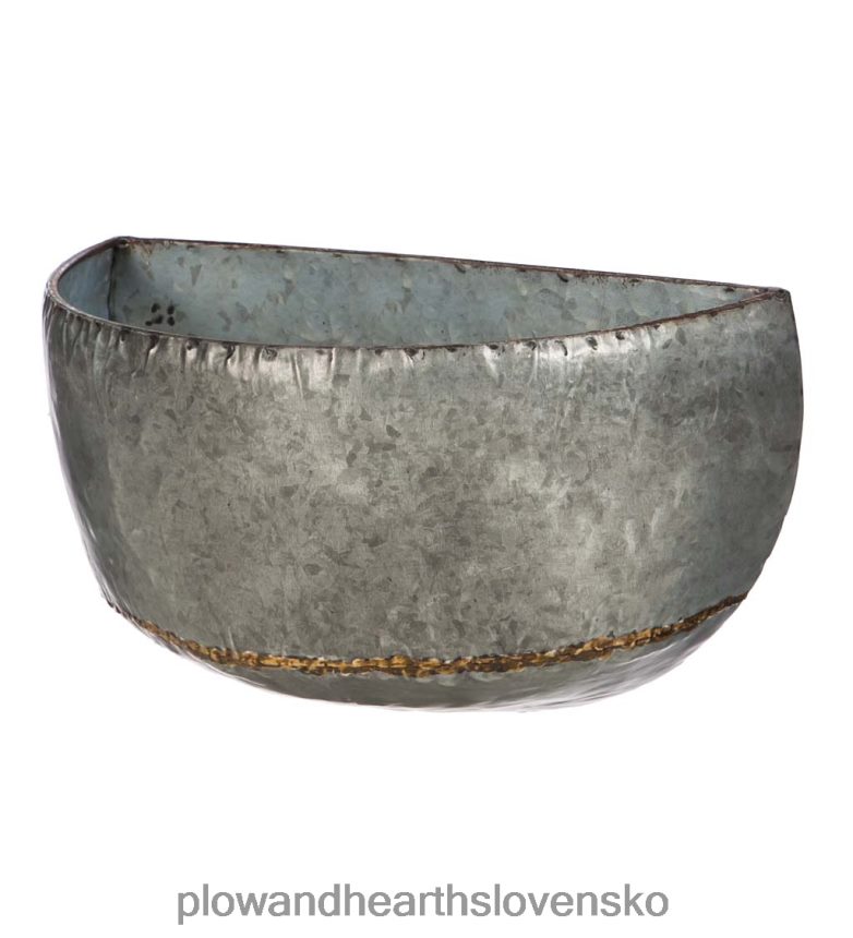 Plow & Hearth pozinkované kovové nástenné kvetináče, sada 2 ks 6P208P2453 domáce potreby