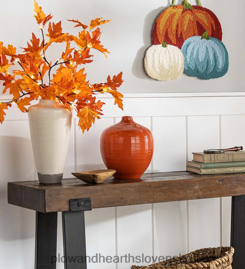 Plow & Hearth ručne vyrobená malá okrúhla hlinená alexandria váza - modrá 6P208P2448 domáce potreby