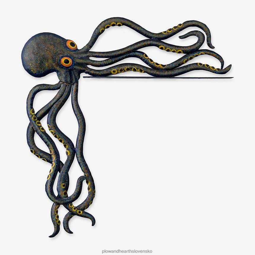 Plow & Hearth ručne vyrobený pásový robot na chobotnicu z recyklovaného kovu 6P208P2347 domáce potreby