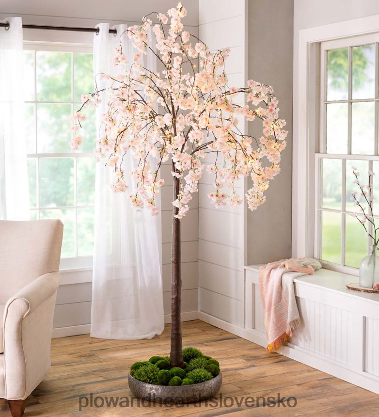 Plow & Hearth vnútorné/vonkajšie elektrické osvetlené umelé plačúce čerešne 6P208P2334 domáce potreby