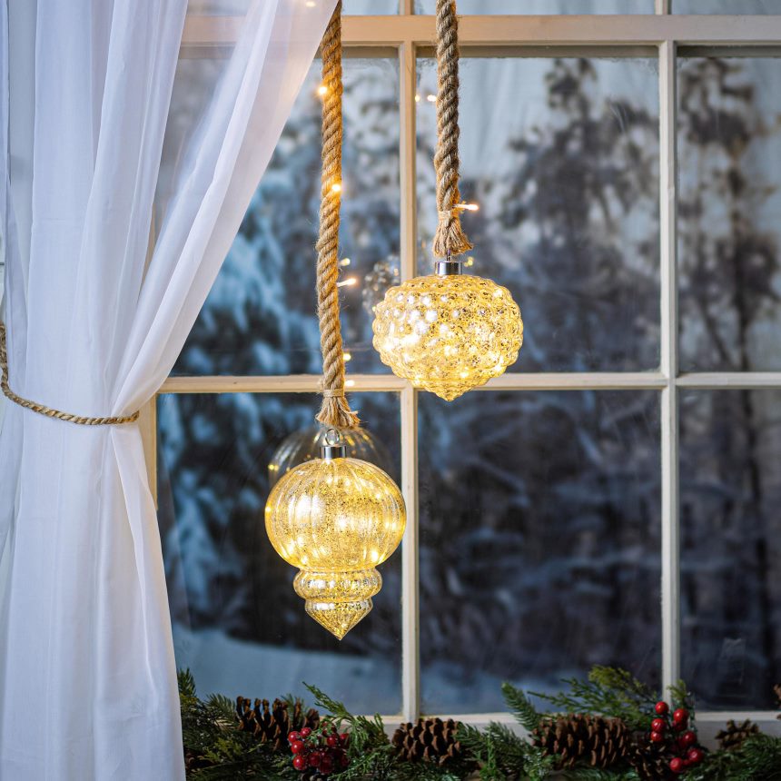 Plow & Hearth závesná sklenená záverečná ozdoba svetlo 6P208P2323 domáce potreby