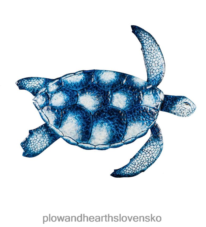 Plow & Hearth nástenné umenie modrej a bielej morskej korytnačky 6P208P2461 domáce potreby