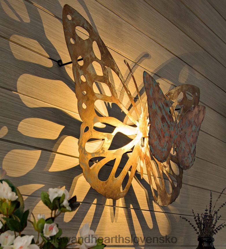 Plow & Hearth osvetlené laserom vyrezané motýľové nástenné umenie 6P208P2387 domáce potreby