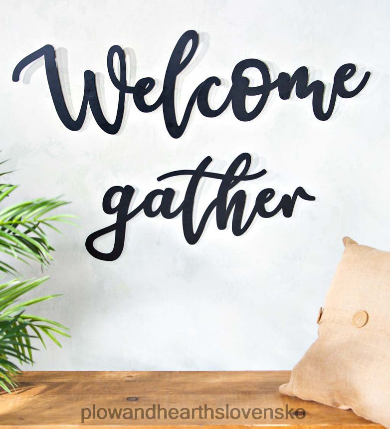 Plow & Hearth uvítací znak v štýle skriptu 6P208P2529 domáce potreby