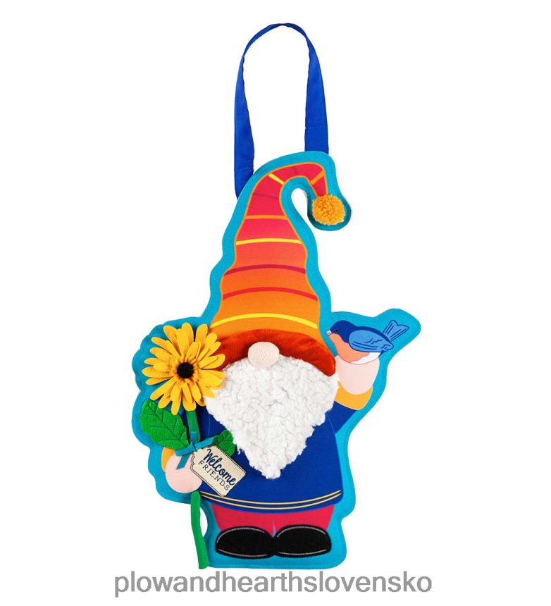 Plow & Hearth visiaca pytlovina záhradný trpaslík dekor dverí 6P208P1588 domáce potreby