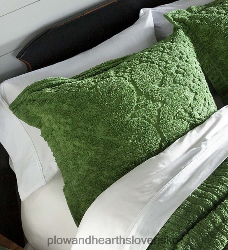 Plow & Hearth Všívaný bavlnený ženilkový prehoz twin juliet - staročervený 6P208P3146 domáce potreby