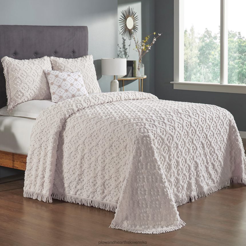 Plow & Hearth bavlnený žinilkový prehoz josie so súpravou - modrá - king 6P208P2656 domáce potreby