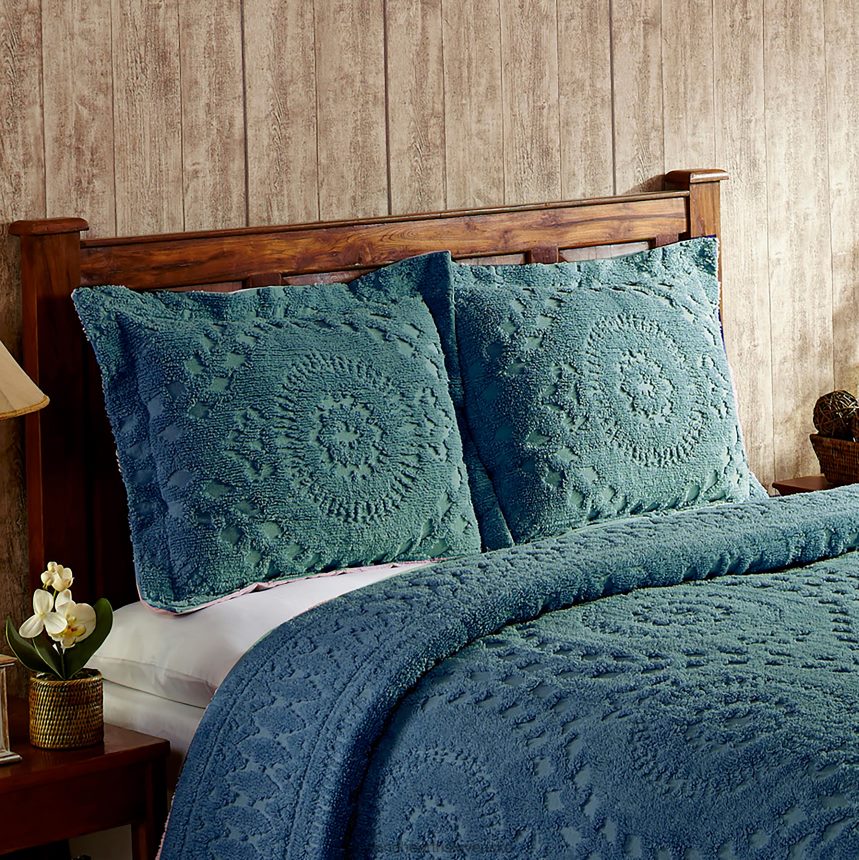 Plow & Hearth corinne všívaná bavlna ženilka prelis - slonovina - kráľ 6P208P2654 domáce potreby