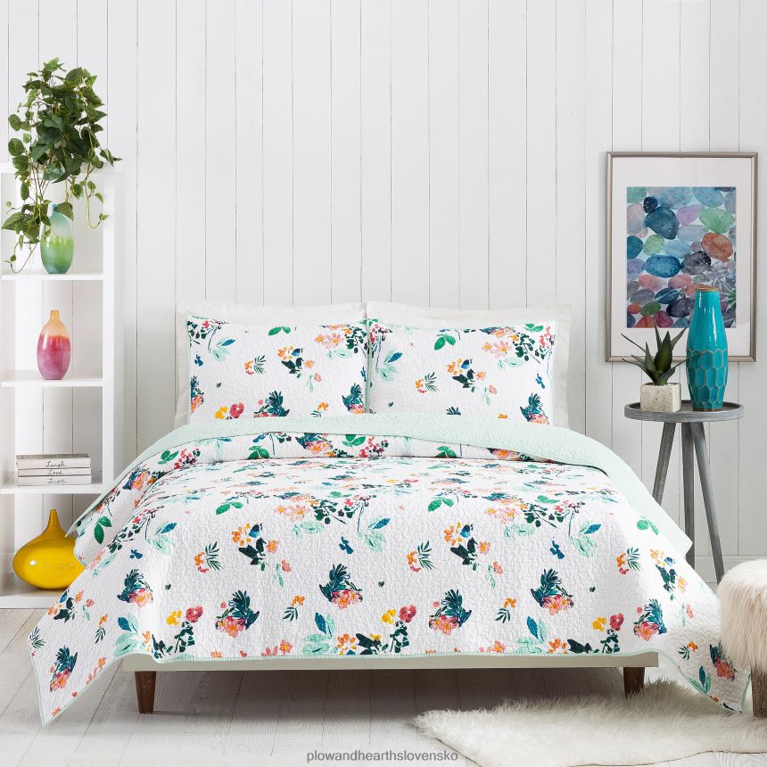 Plow & Hearth fialový bavlnený paplónový set - king 6P208P2675 domáce potreby