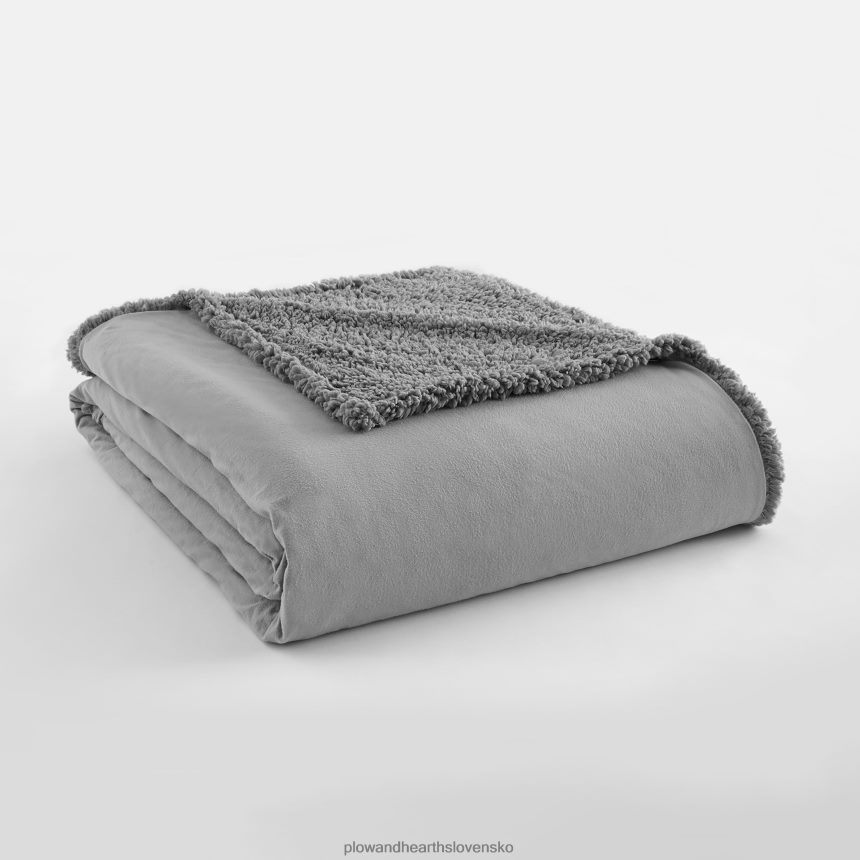 Plow & Hearth obojstranná pevná mikro flanelová deka šerpa - modrá - twin 6P208P2690 domáce potreby