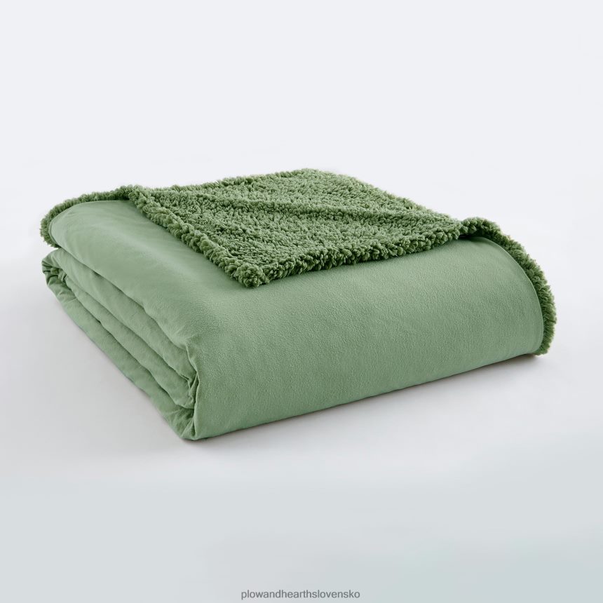 Plow & Hearth obojstranná pevná mikro flanelová deka šerpa - modrá - twin 6P208P2690 domáce potreby