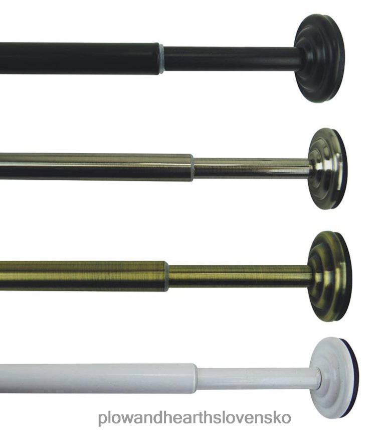 Plow & Hearth oceľové ozdobné mini napínacie záclonové tyče 6P208P2642 domáce potreby