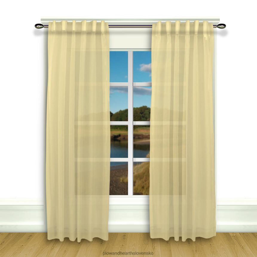 Plow & Hearth Layla skladaný závesový panel párov - karamelový - 63