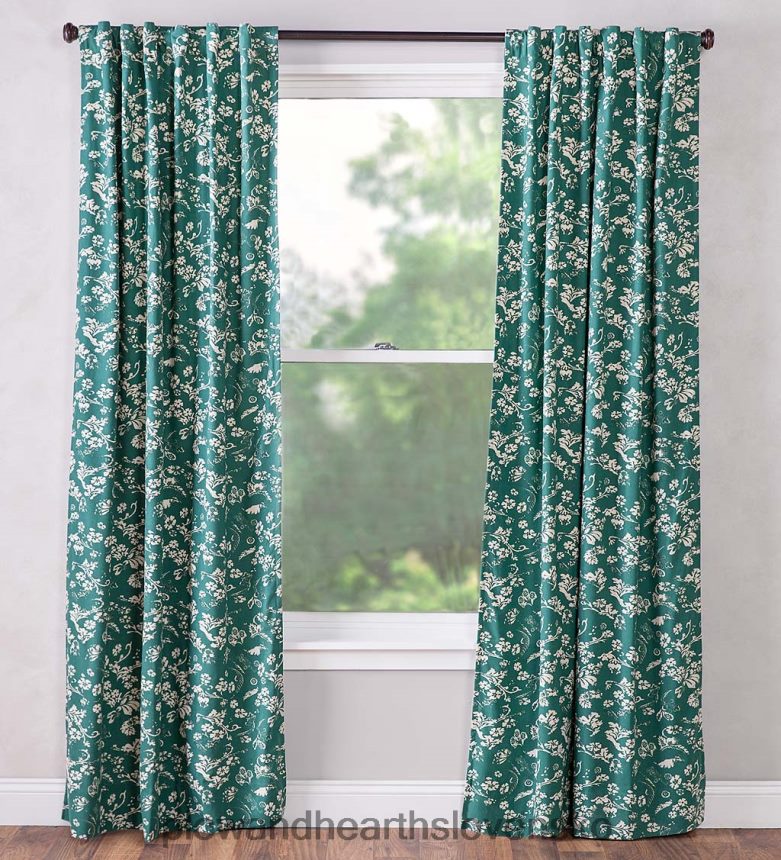 Plow & Hearth kvetinový damaškový podomácky tkaný izolovaný závesový panel 6P208P2576 domáce potreby