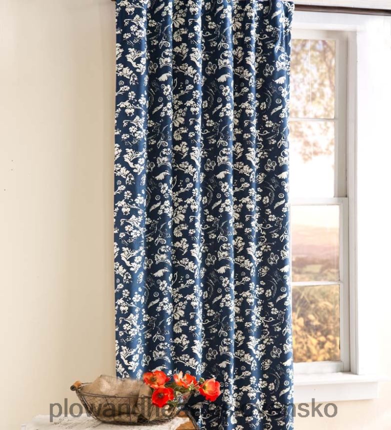 Plow & Hearth kvetinový damaškový podomácky tkaný izolovaný závesový panel 6P208P2576 domáce potreby