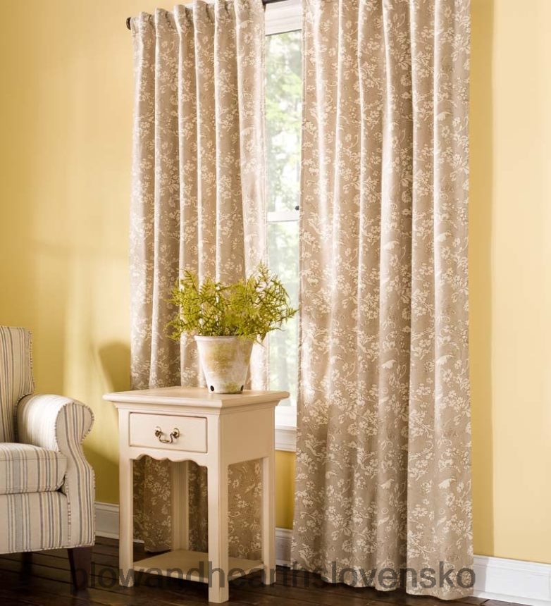 Plow & Hearth kvetinový damaškový podomácky tkaný izolovaný závesový panel 6P208P2576 domáce potreby