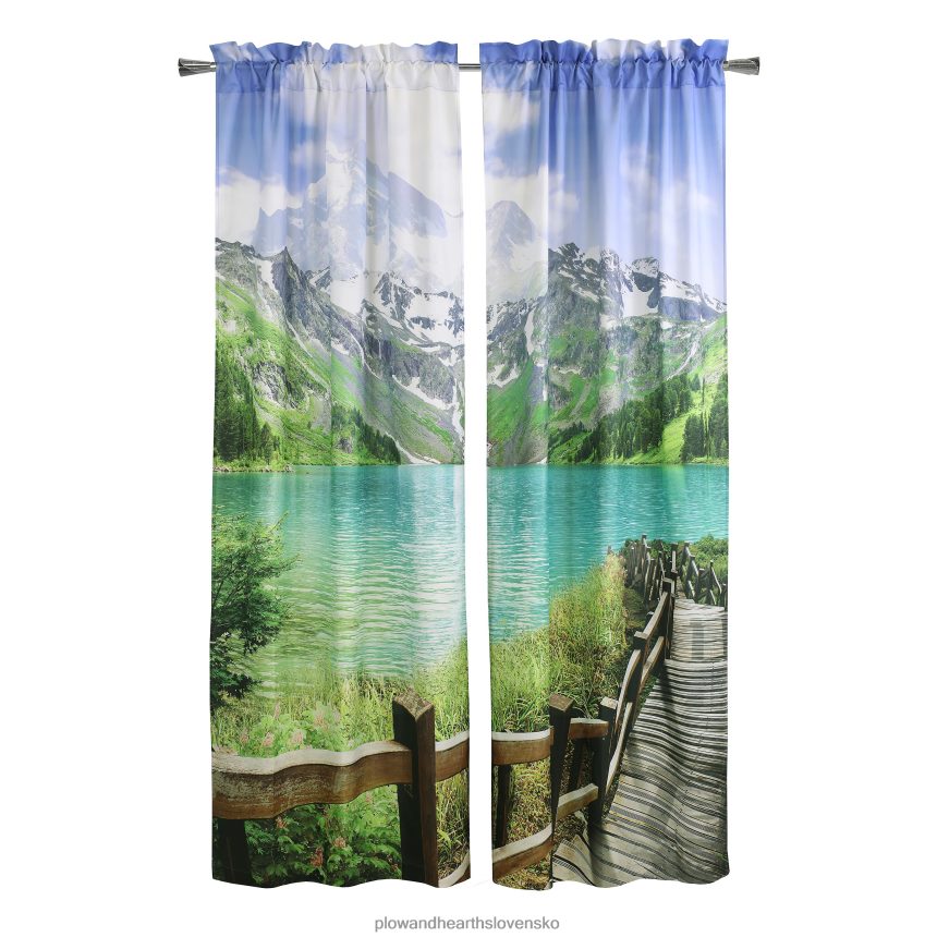 Plow & Hearth prírodou inšpirované fotorealistické tyčové vreckové závesové panely – scéna medveďa – 52