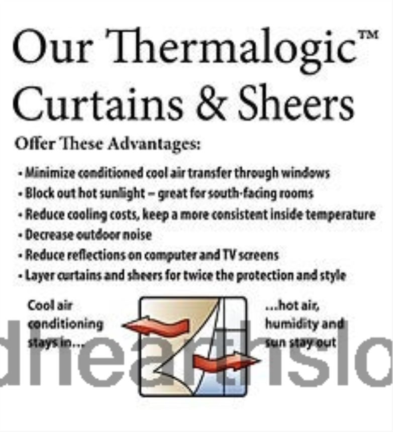 Plow & Hearth termologické, energeticky efektívne izolované pevné závesy s priechodkami 6P208P2553 domáce potreby