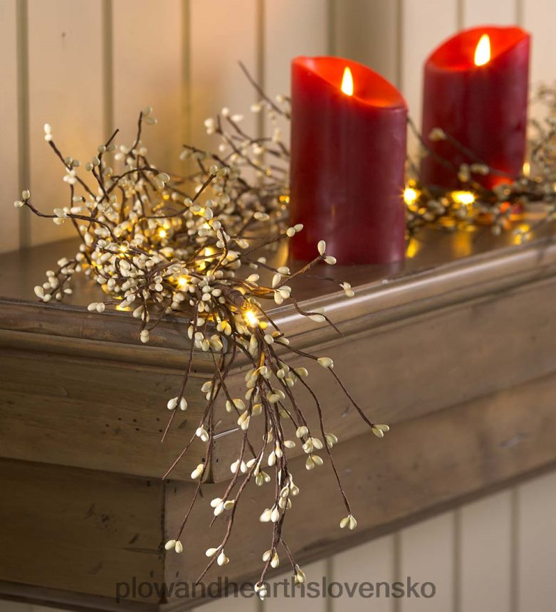 Plow & Hearth Svietiaca prázdninová girlanda na batérie - biela 6P208P1694 domáce potreby