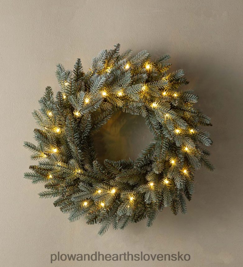Plow & Hearth hmlistý borovicový osvetlený sviatočný veniec 6P208P1709 domáce potreby