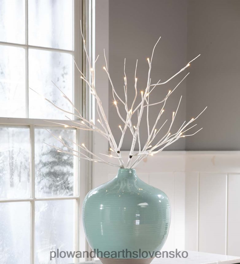 Plow & Hearth konáre z brezových vetvičiek s dvojfunkčným svetlom, sada 2 ks 6P208P1702 domáce potreby