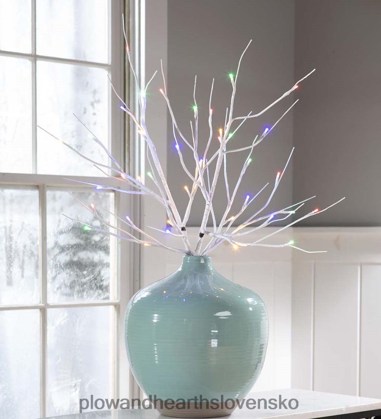 Plow & Hearth konáre z brezových vetvičiek s dvojfunkčným svetlom, sada 2 ks 6P208P1702 domáce potreby