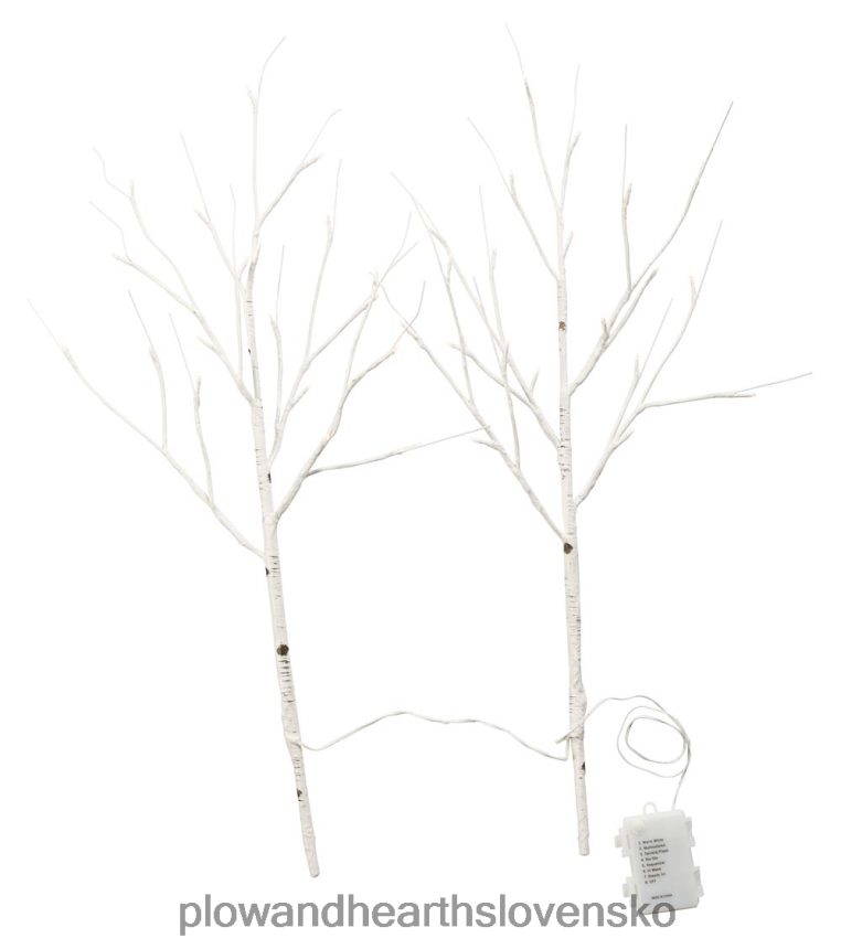 Plow & Hearth konáre z brezových vetvičiek s dvojfunkčným svetlom, sada 2 ks 6P208P1702 domáce potreby