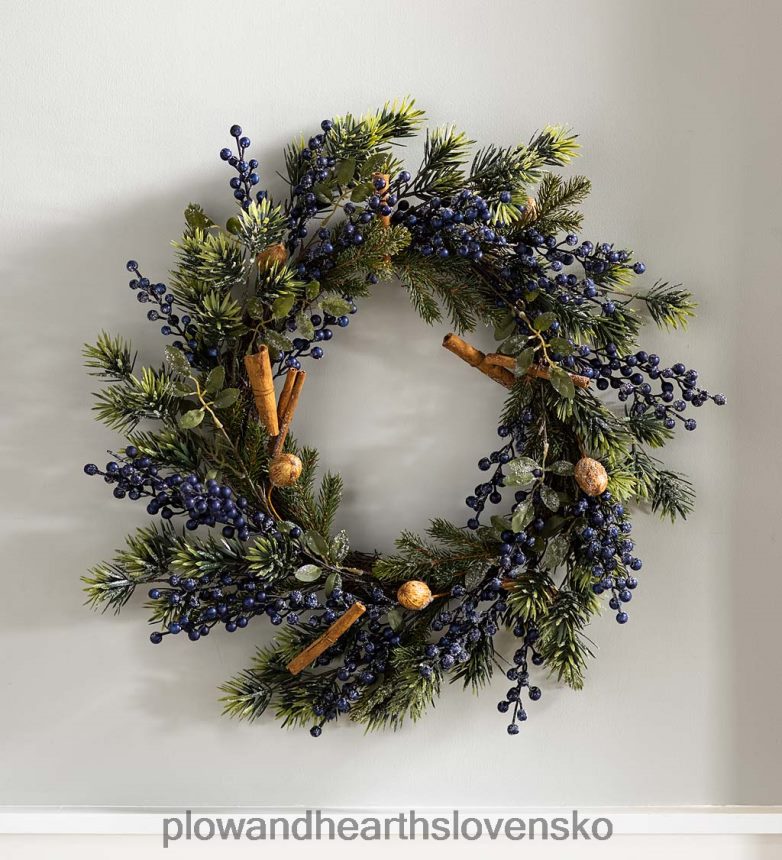 Plow & Hearth matný čučoriedkový sviatočný veniec 6P208P1714 domáce potreby