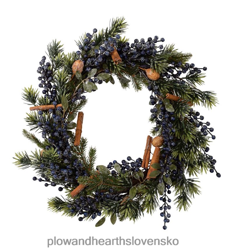 Plow & Hearth matný čučoriedkový sviatočný veniec 6P208P1714 domáce potreby
