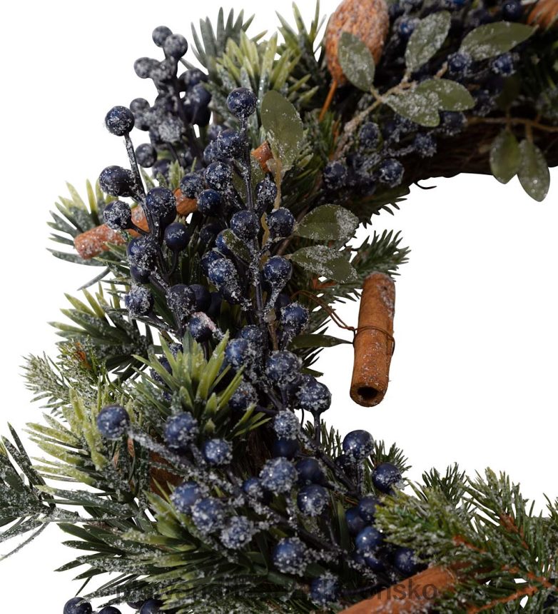 Plow & Hearth matný čučoriedkový sviatočný veniec 6P208P1714 domáce potreby