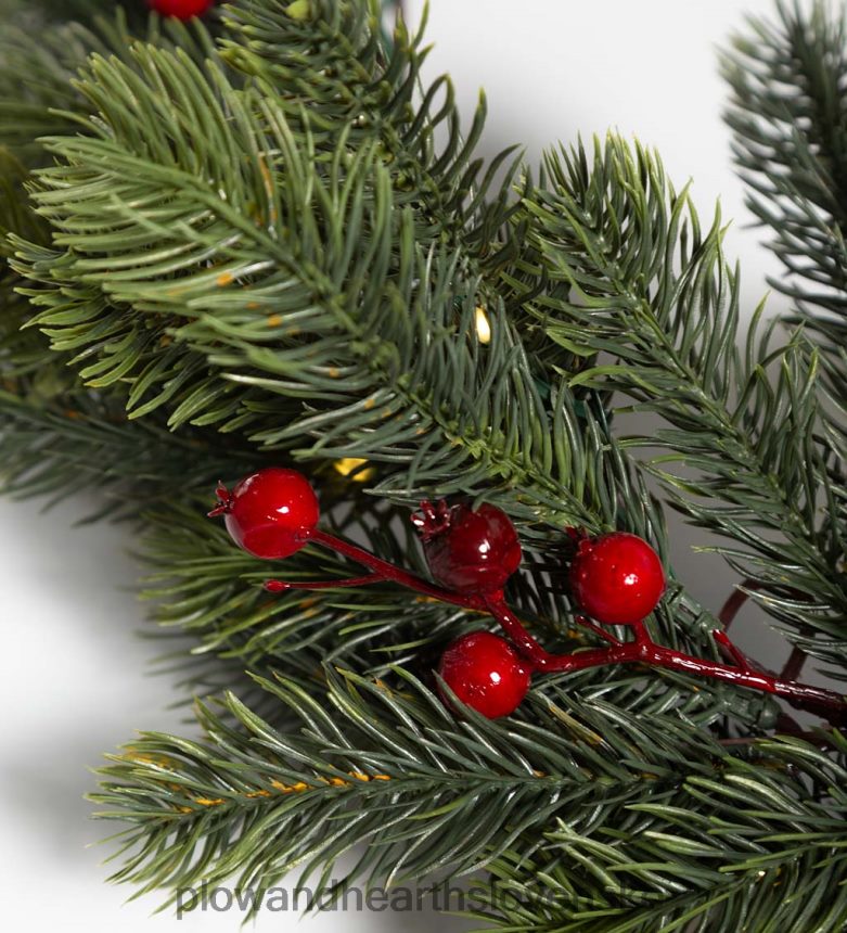 Plow & Hearth zimná zelená osvetlená dovolenková girlanda 6P208P1705 domáce potreby