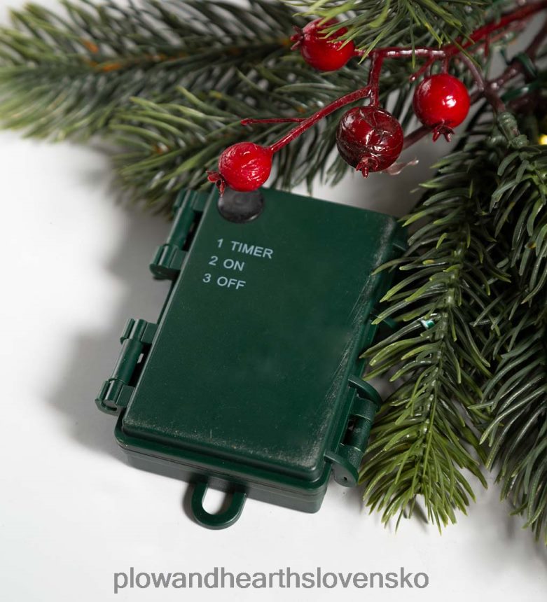 Plow & Hearth zimná zelená osvetlená dovolenková girlanda 6P208P1705 domáce potreby