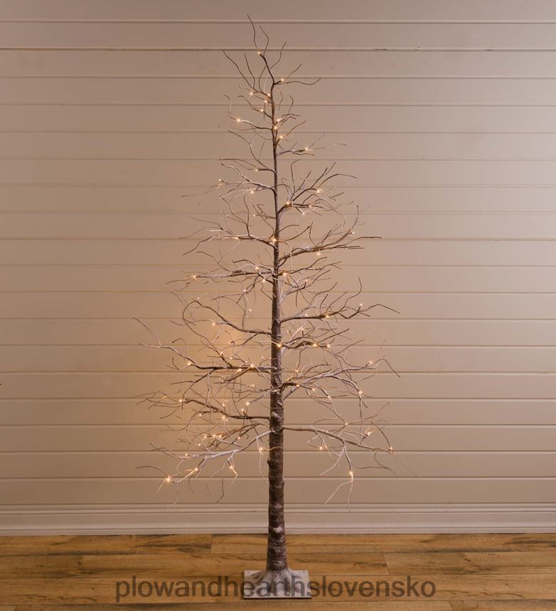 Plow & Hearth vnútorný/vonkajší zasnežený osvetlený stromček 6P208P1689 domáce potreby