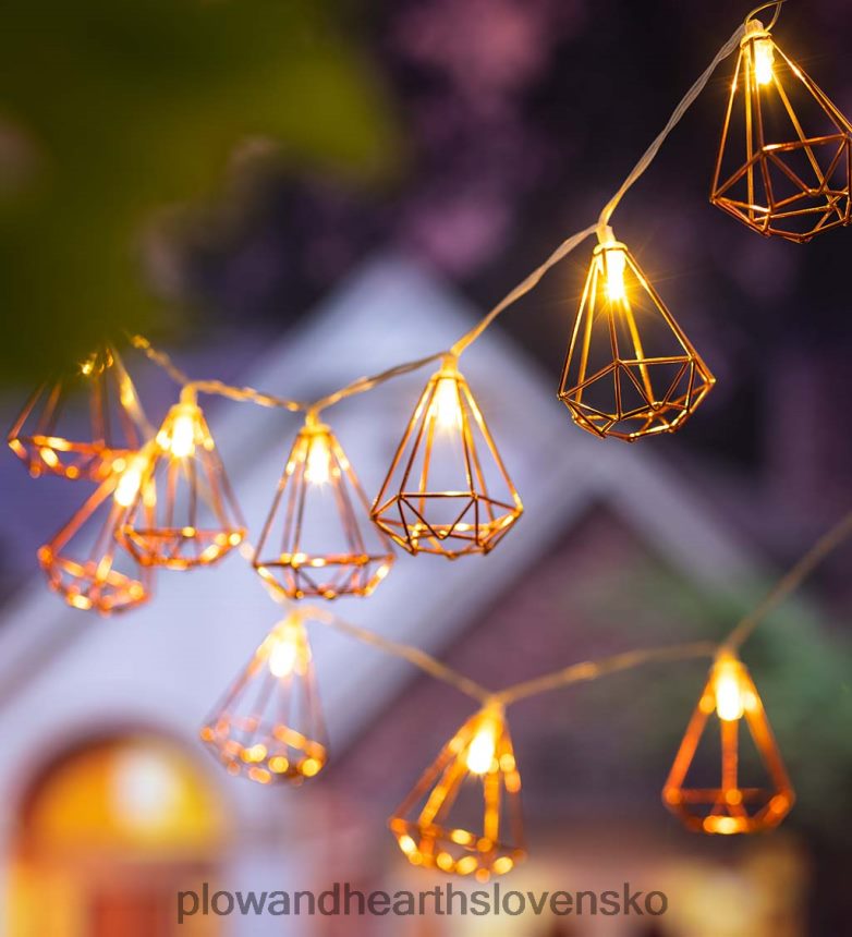 Plow & Hearth Šesťhranné reťazové svetlá na batérie 6P208P1667 domáce potreby