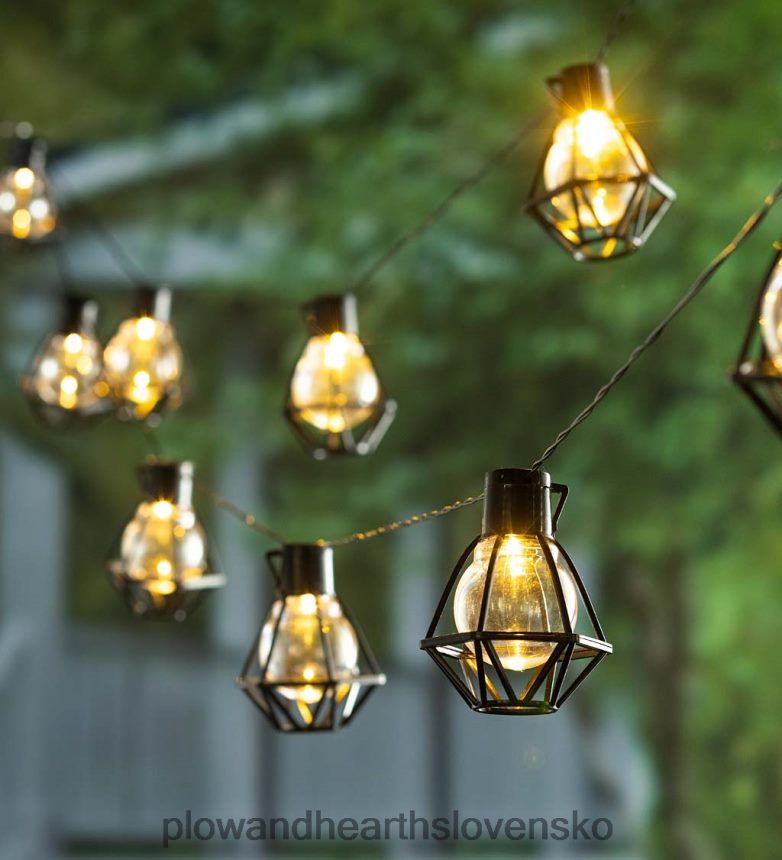 Plow & Hearth reťazové svetlá v štýle klietky na batérie 6P208P1668 domáce potreby