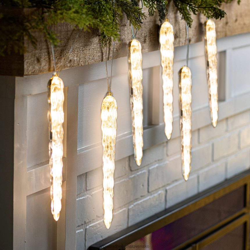 Plow & Hearth sviatočné cencúle reťazové svetlá 6P208P1661 domáce potreby