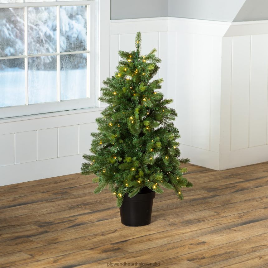 Plow & Hearth vnútorná/vonkajšia borovica keswick črepníková s teplými bielymi LED diódami 6P208P1671 domáce potreby