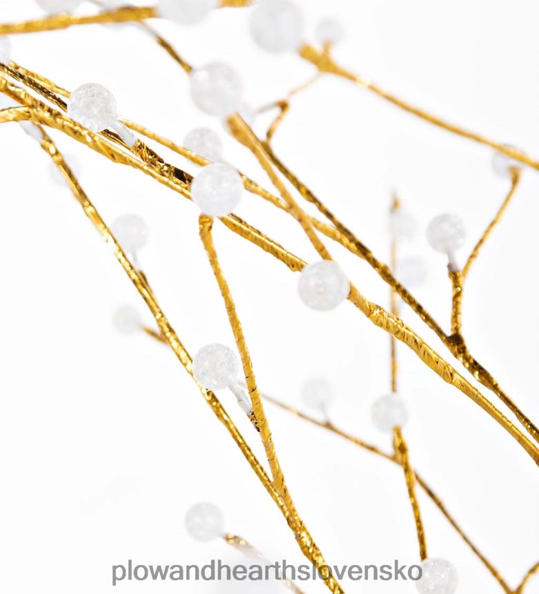 Plow & Hearth vnútorný/vonkajší zlatý kovový stromček s dvojfunkčnými svetlami 6P208P1673 domáce potreby