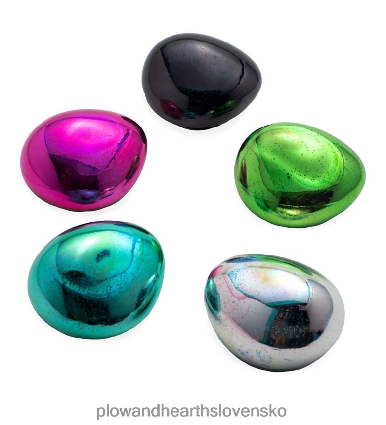 Plow & Hearth osvetlené umelecké sklo ozdobné svietiace záhradné skalky - zelené 6P208P1680 domáce potreby