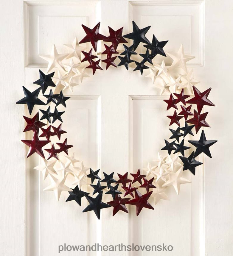 Plow & Hearth Americana metal stars veniec 6P208P1572 domáce potreby
