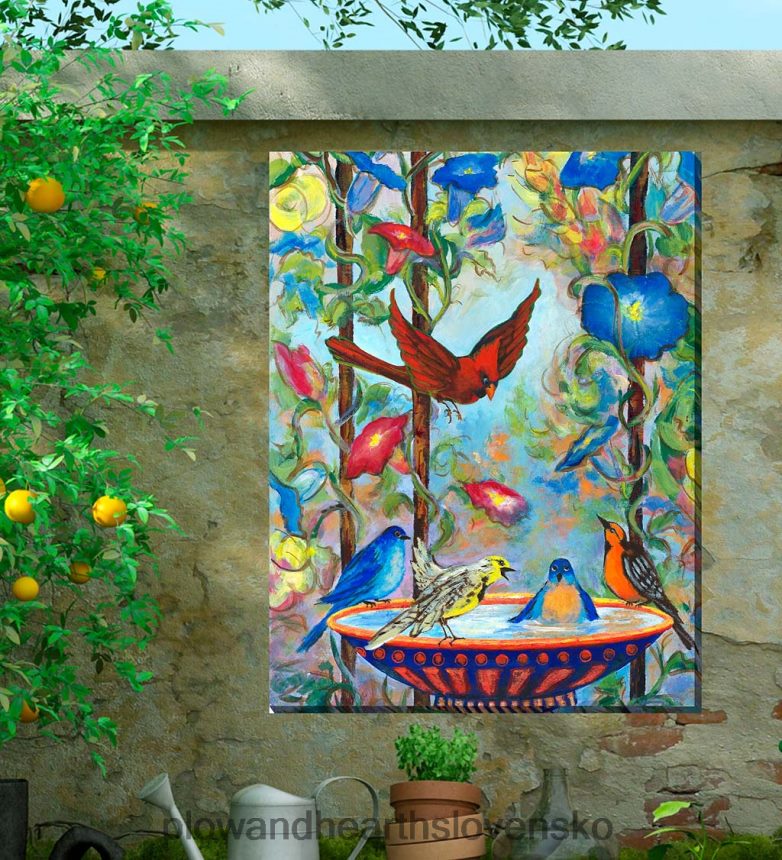 Plow & Hearth bazénová párty vnútorná/vonkajšia plátno na stenu umenie 6P208P1555 domáce potreby