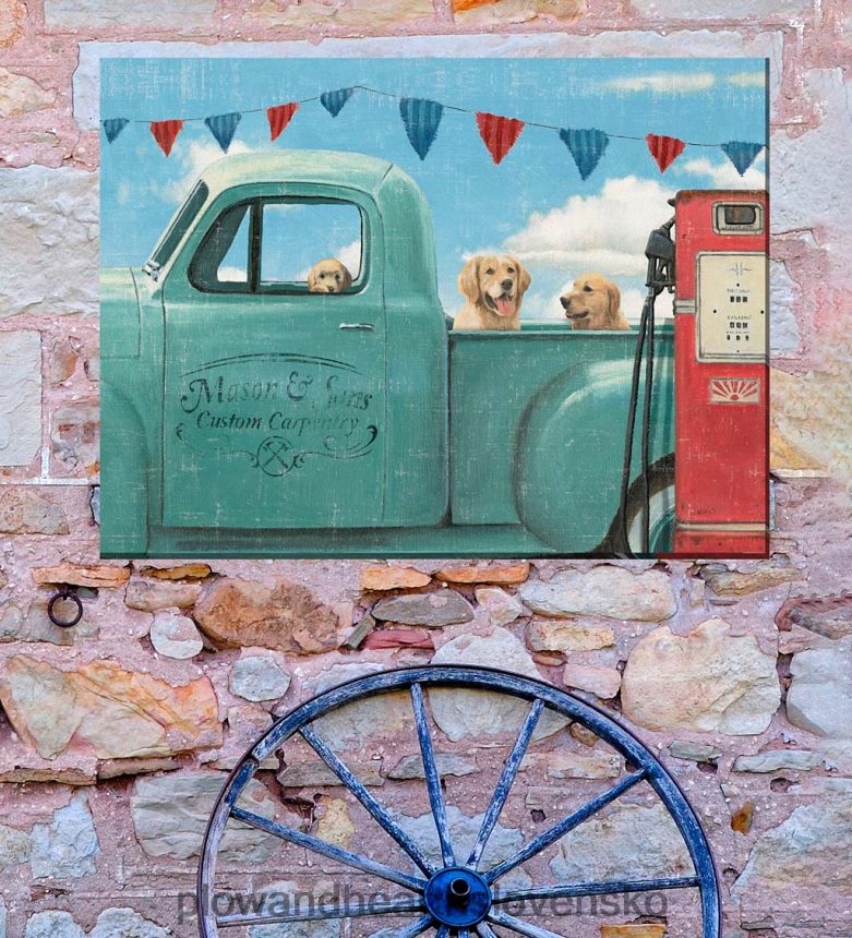 Plow & Hearth choďte si zajazdiť v interiéri / exteriéri na plátne na stenu 6P208P1552 domáce potreby